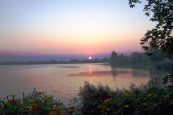 Sonenuntergang am Elsterstausee